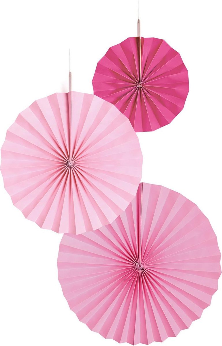 Waaiers Roze Mix - 3 stuks