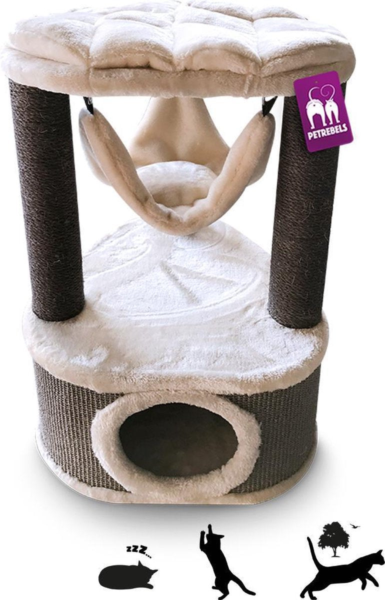 Petrebels Krabpaal Catharina 80 Creme - 50 x 50 x 80 cm