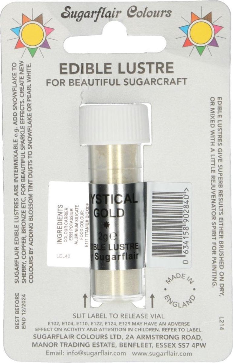 Sugarflair Eetbare Glanspoeder - Mystiek Goud - 2g