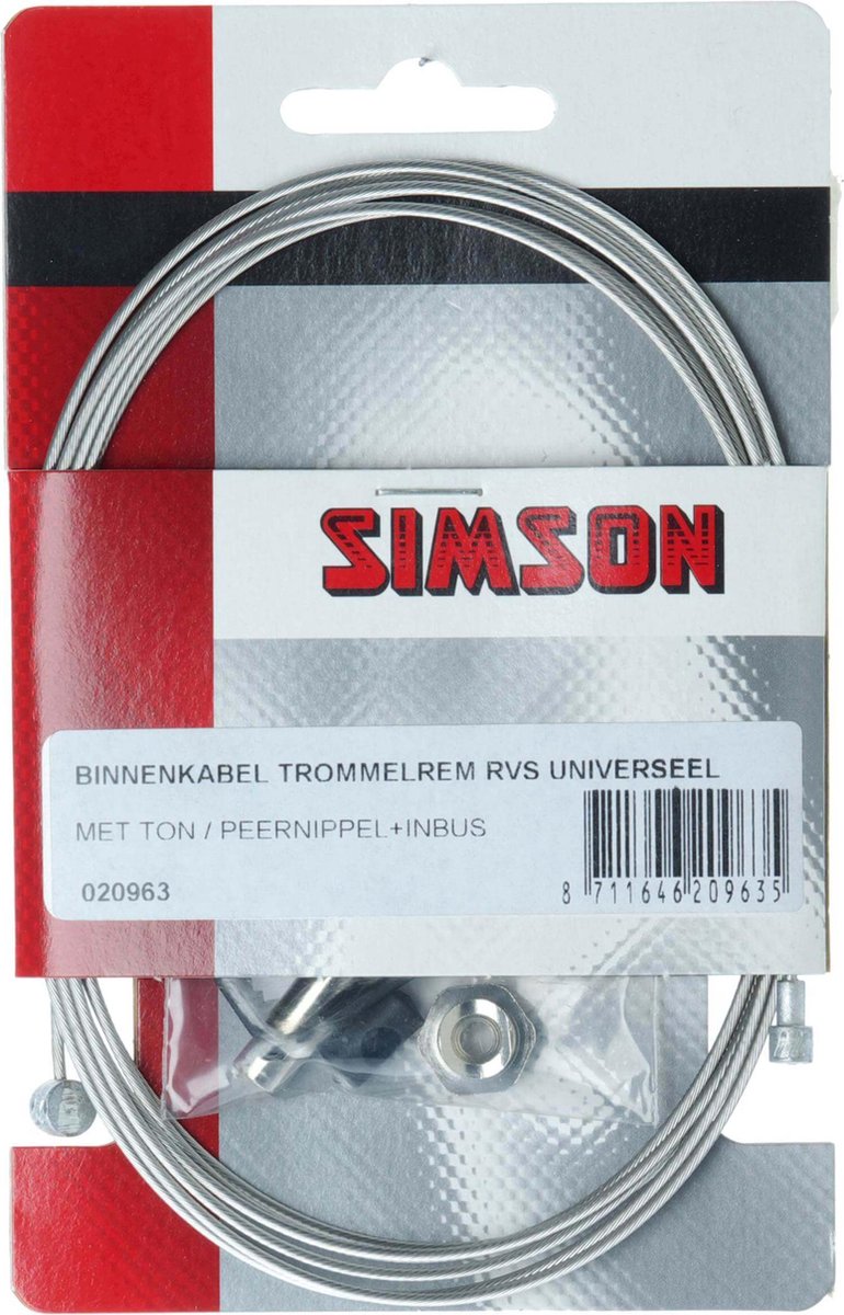 Kabel binnen rem simson trom