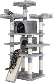 Nancy's XXL Krabpaal voor katten - Kattenboom - Grijs - 60 x 55 x 172 cm