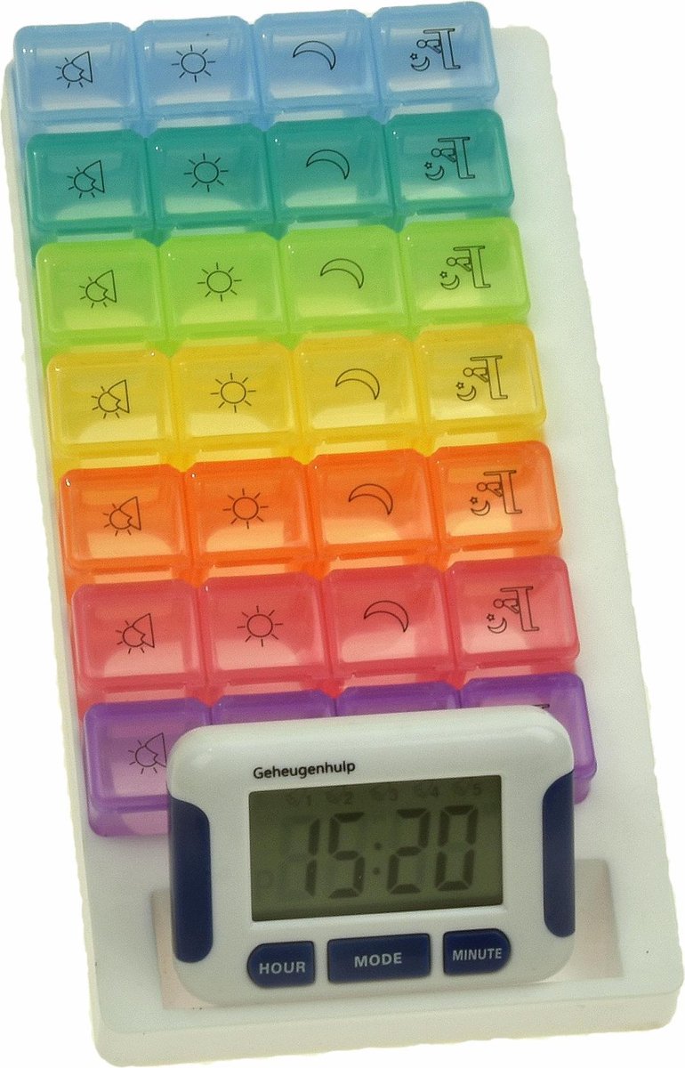 Medicijnalarm met 5 alarmen en weeklader Horizontaal