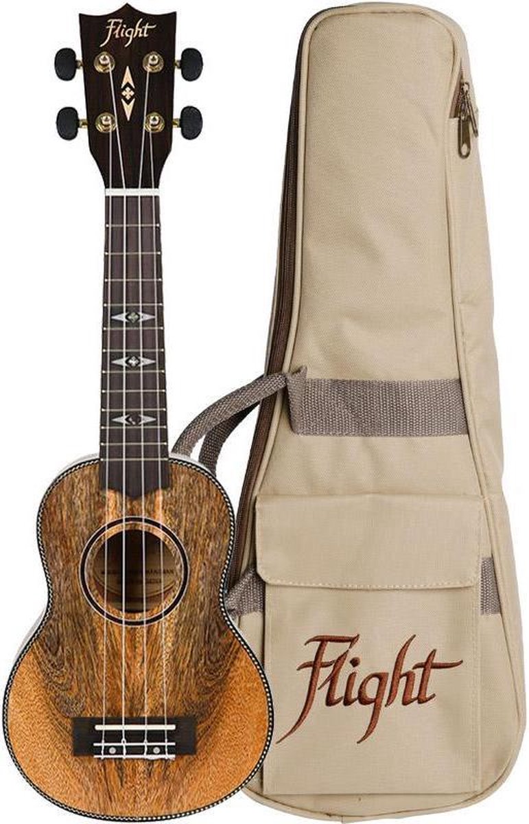 Flight: DUS450 Soprano Ukulele Mango (With Bag)
