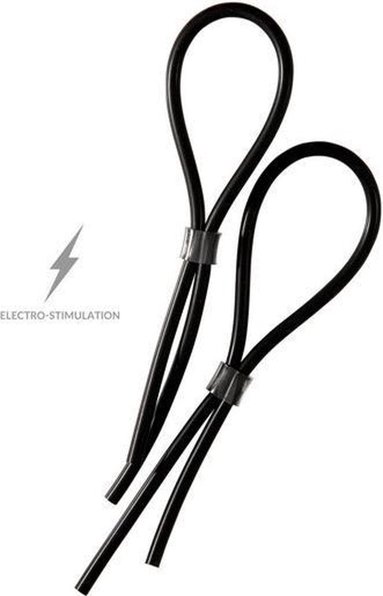 ElectraStim verstelbare Cockring en Scrotum Loops Electrosex Rubber - Zwart