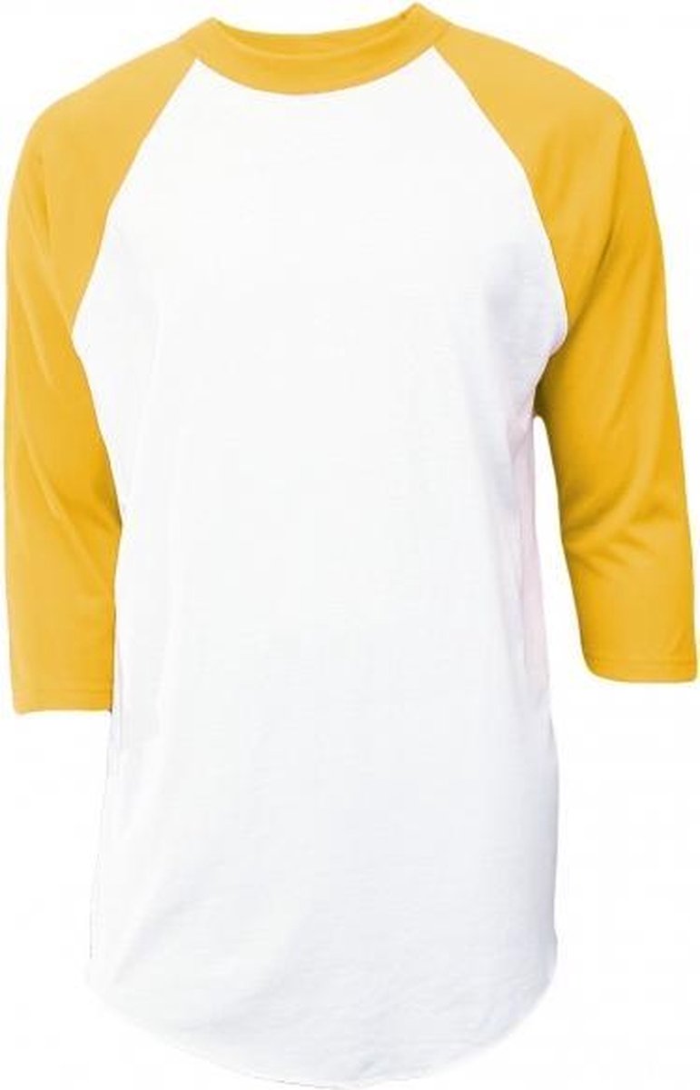 Soffe Klassiek Honkbal Ondershirt 3/4  Mouw - Volwassenen - Geel - Large