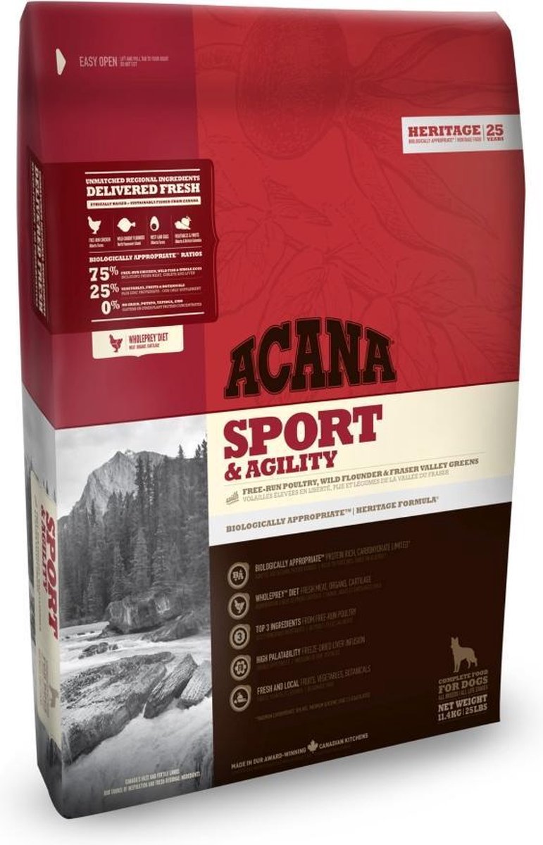 17 kg Acana heritage sport & agility hondenvoer