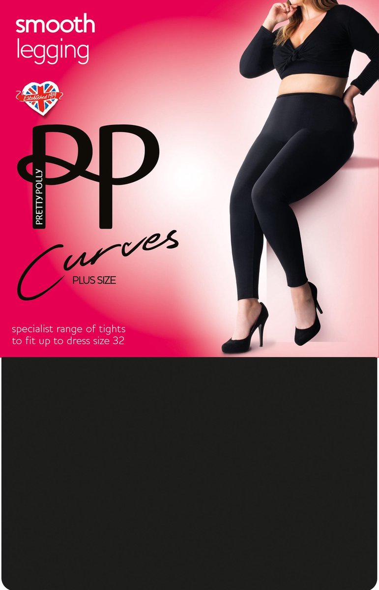 Pretty Polly Curves zwarte legging plus size - Zwart