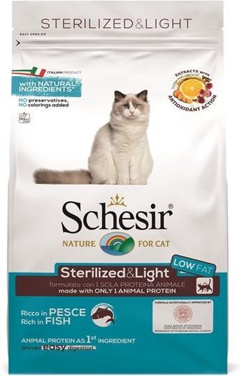 Schesir - Kattenvoer - droogvoer voor katten - STERILIZED FISH - 1