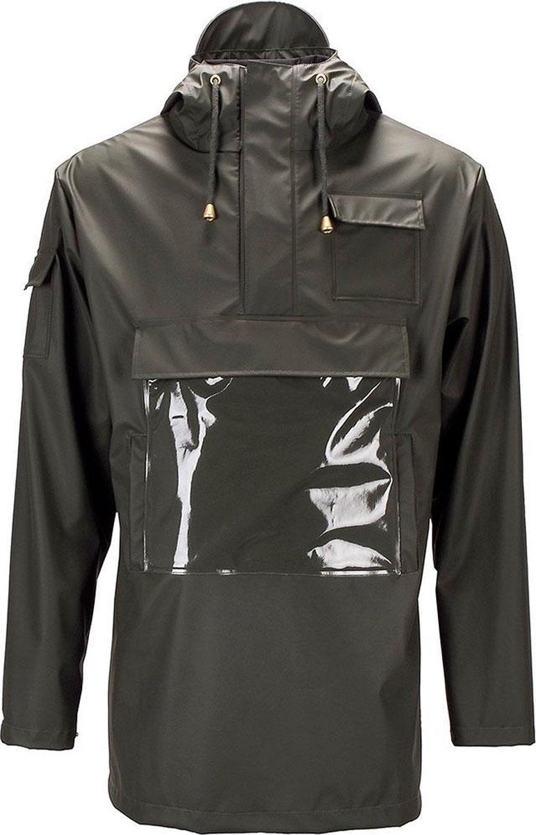 Rains Regenjassen Glossy Camp Anorak Groen Maat:L/XL