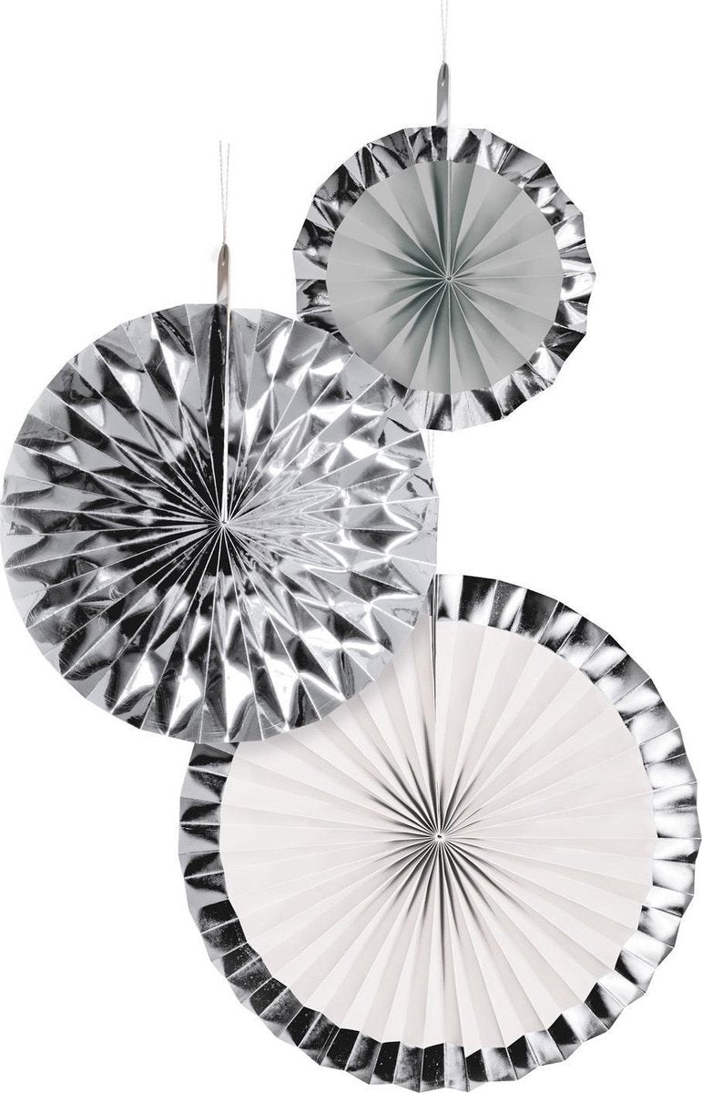 Waaiers Zilver Mix - 3 stuks