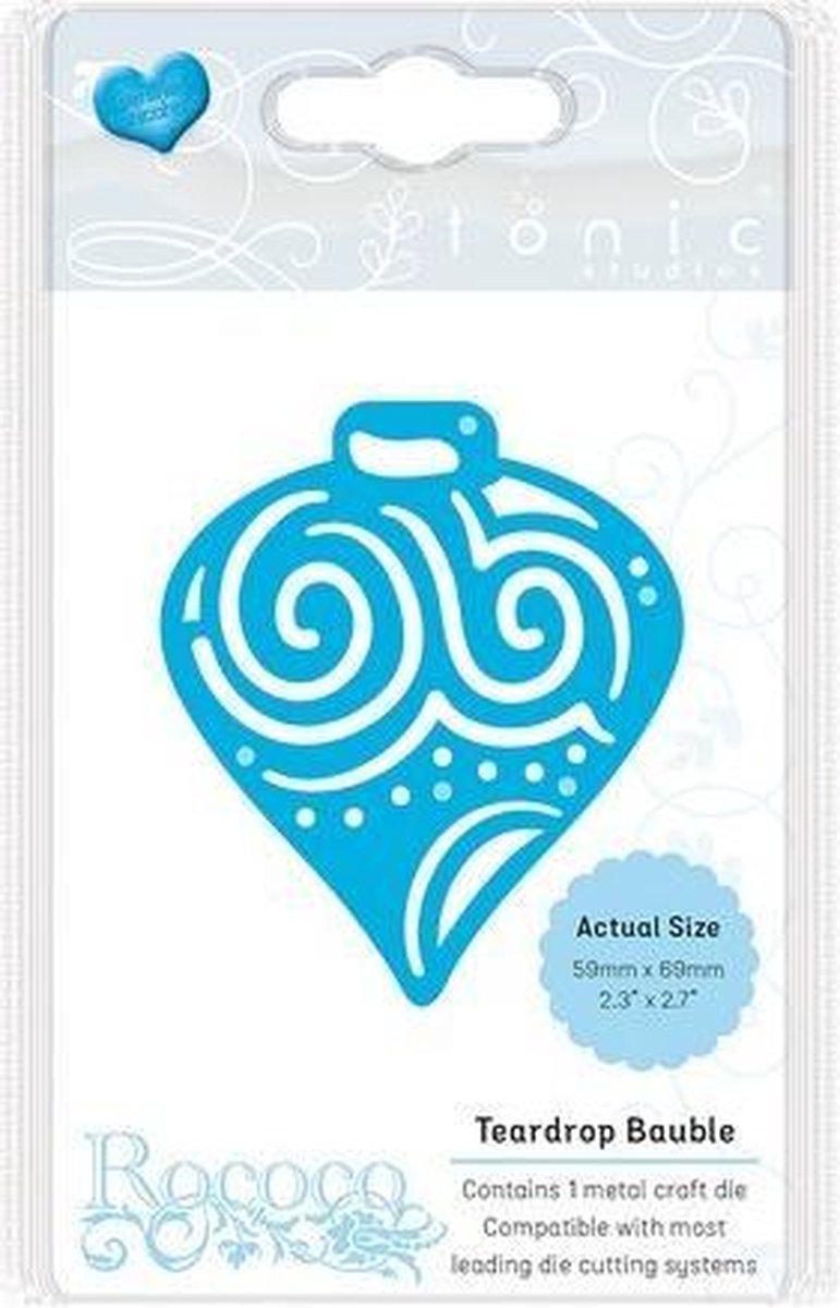 Tonic Studios Die - Rococo petite - teardrop bauble 1396E