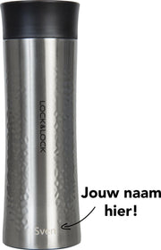 Lock&Lock RVS Thermosfles met naam | Gepersonaliseerd cadeau | Relatiegeschenk | Duurzaam – 400 ml – Zilver