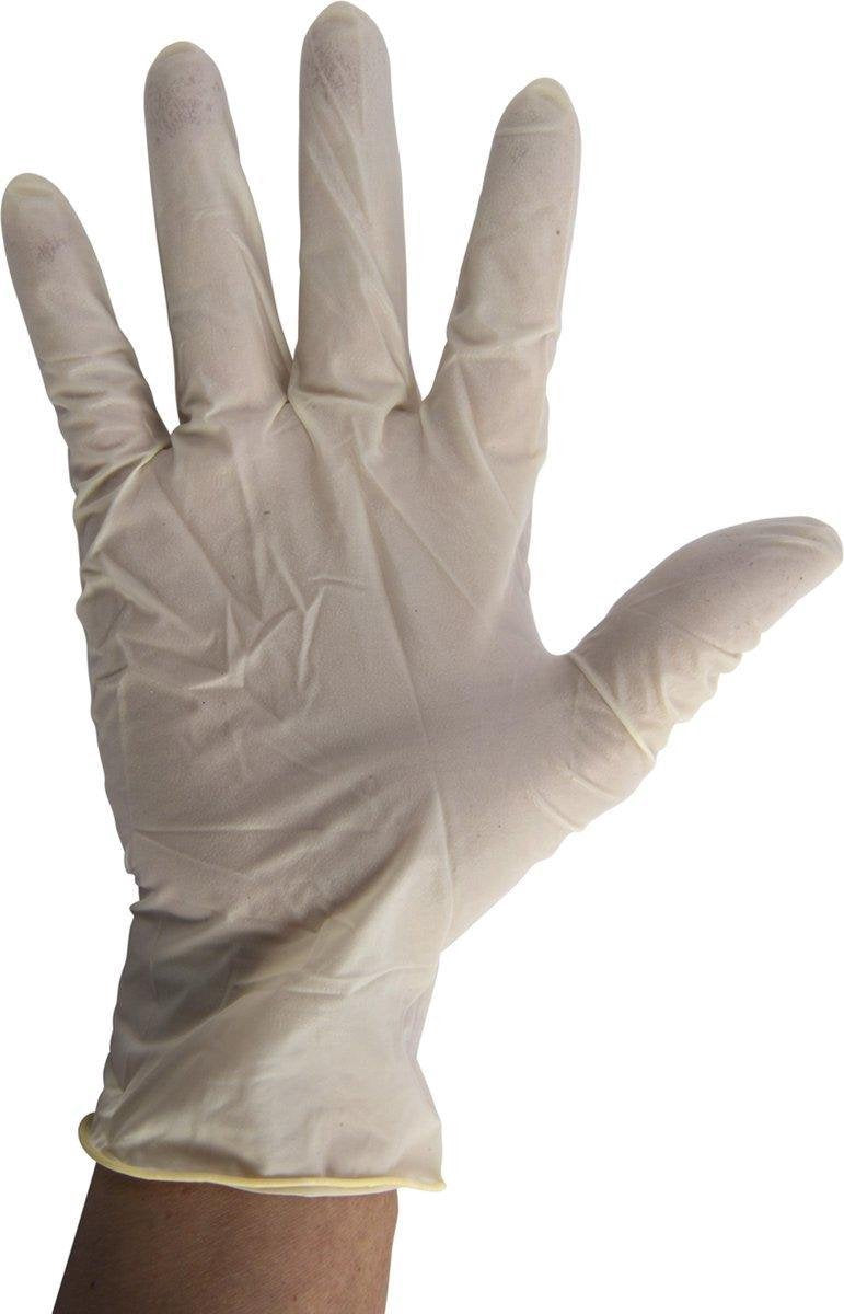 Handschoenen wegwerp-wegwerp handschoenen-latex handschoenen wegwerp- Maat Large- 1+1GRATIS- Met Poeder