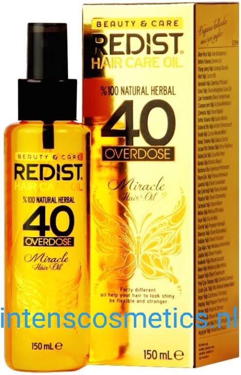 Redist  Naturel Herbal Hair Care Olie - 40 Overdose Miracle Hair Oil 150 ml-Redist  for Women  Professioanl Effectieve haarbehandeling - Haar olie 100 % Naturel olie