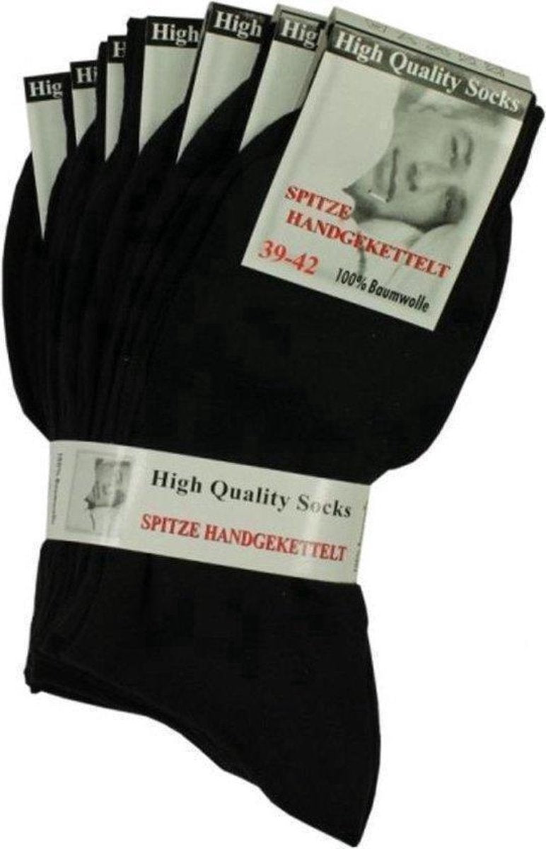 3 Paar Antitranspiratie Sokken Dames & Heren 100% Katoen Kleur Zwart Maat 39-42 Multipack Unisex Maat 39-42 - Sokken Heren - Sokken Dames - Noir Socks -Socken - Chausettes