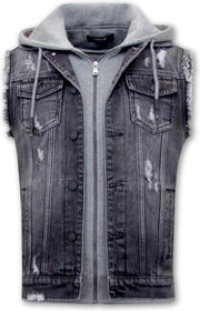 Enos Spijker Bodywarmer Heren met Capuchon - RJ9105 - Zwart - Maat: M