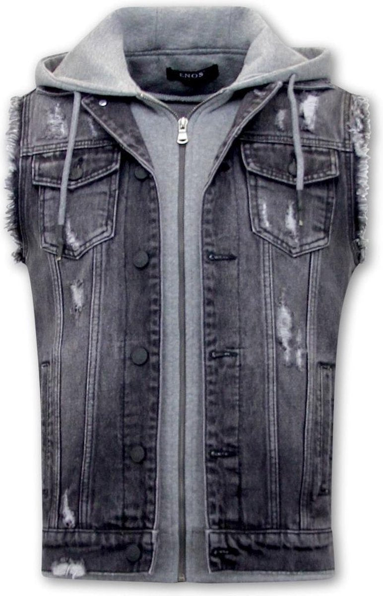 Enos Spijker Bodywarmer Heren met Capuchon - RJ9105 - Zwart - Maat: M