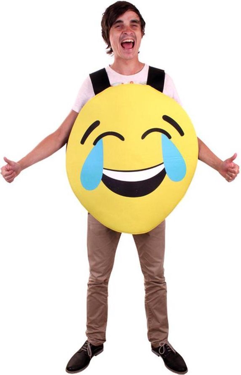 Emoticon smiley lachend kostuum