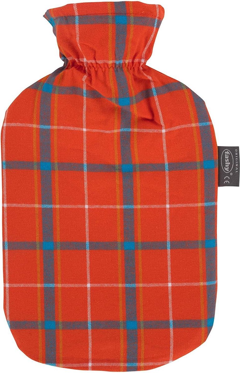 Fashy Warmwater Kruik Schots Design - Rood - Katoen overtrek
