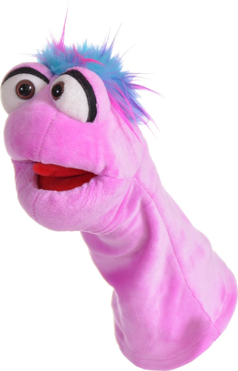 Living Puppets handpoppen dier Tüffelchen kletsworm paars 40cm