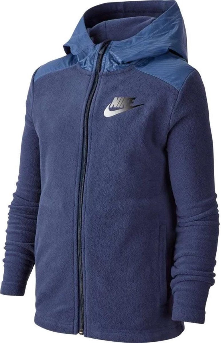 Nike sportwear hoodie full zipped in de kleur blauw.