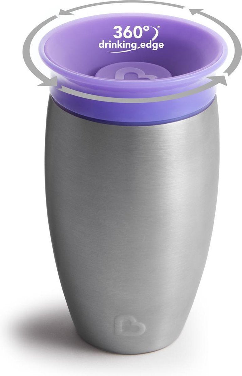 Munchkin Miracle 360 Peuter Drinkbeker - steel Paars