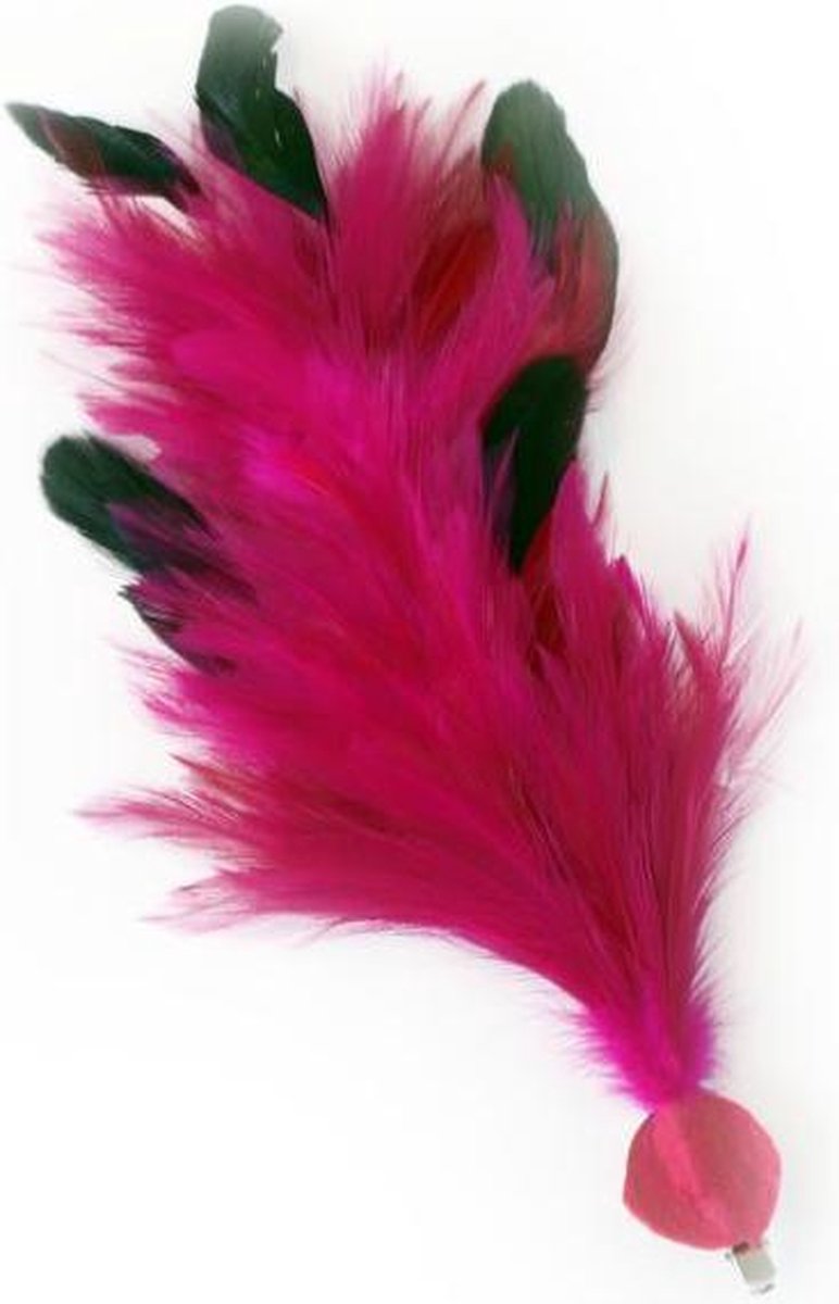 Verenpluim 30 cm buigbaar met speld en clip pink