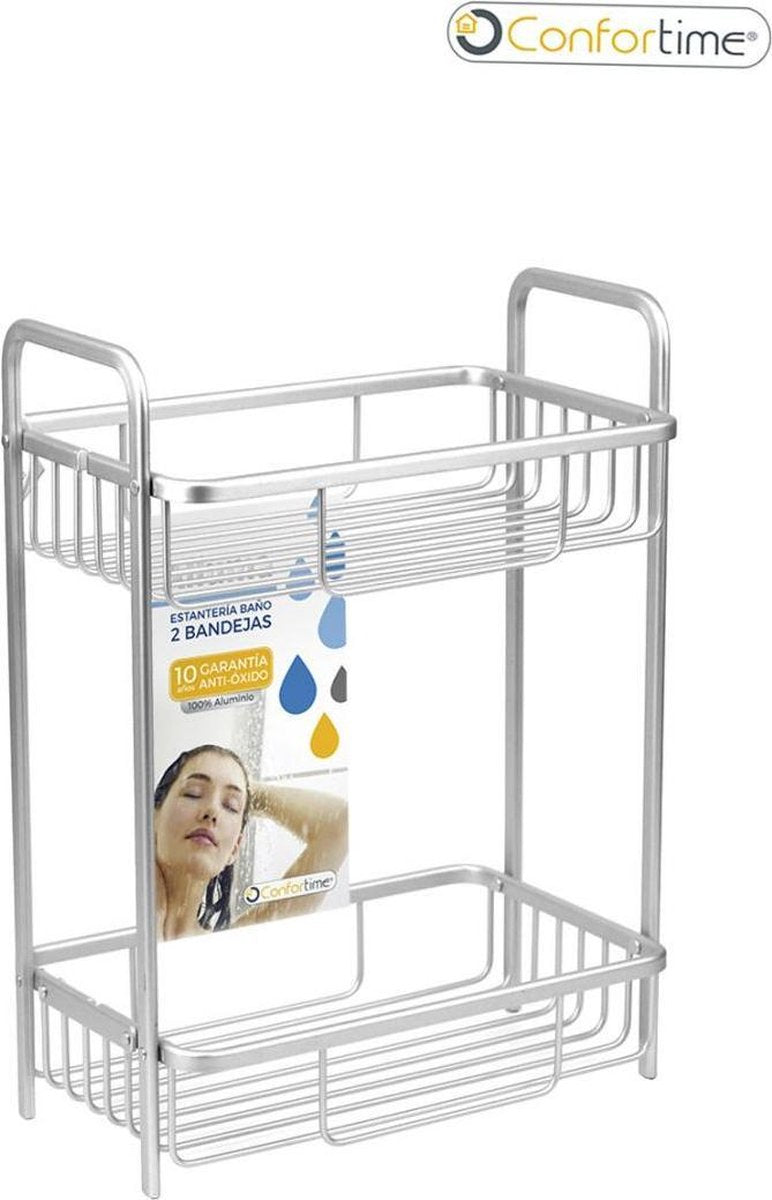 Confortime Shower Rack With 2 Compartments Large - 29.5 X 18.5 X 39.5 Cm