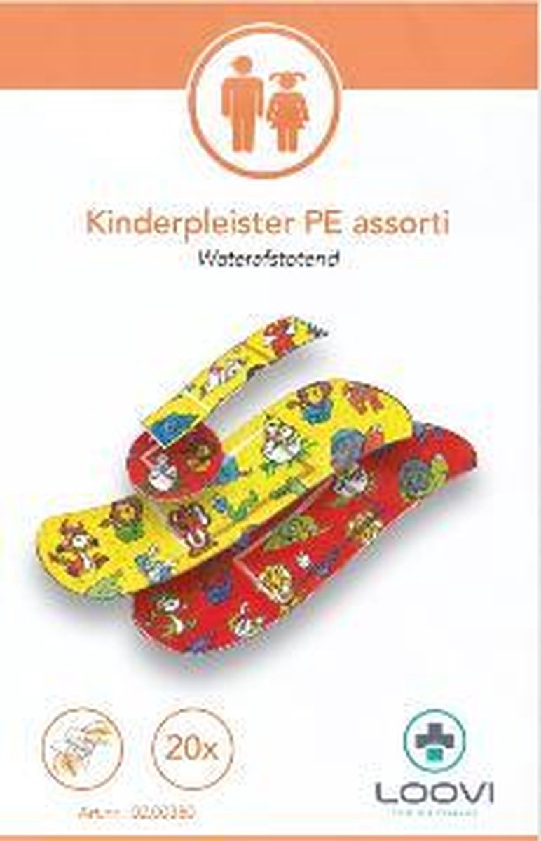Waterbestendige kinderpleisters PE assortiment - 20 stuks