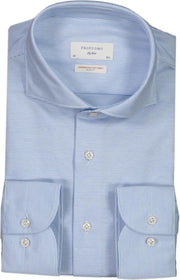 Profuomo   Overhemd Blauw Getailleerd - Maat UK17.5-EU44 - Heren - Lente/Zomer Collectie - Katoen