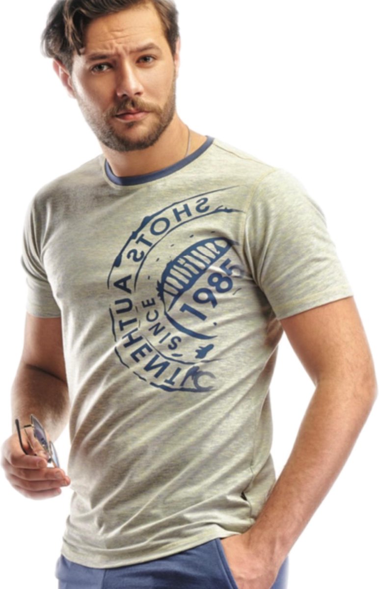 Embrator mannen T-shirt Shots Authentic staalblauw maat XL