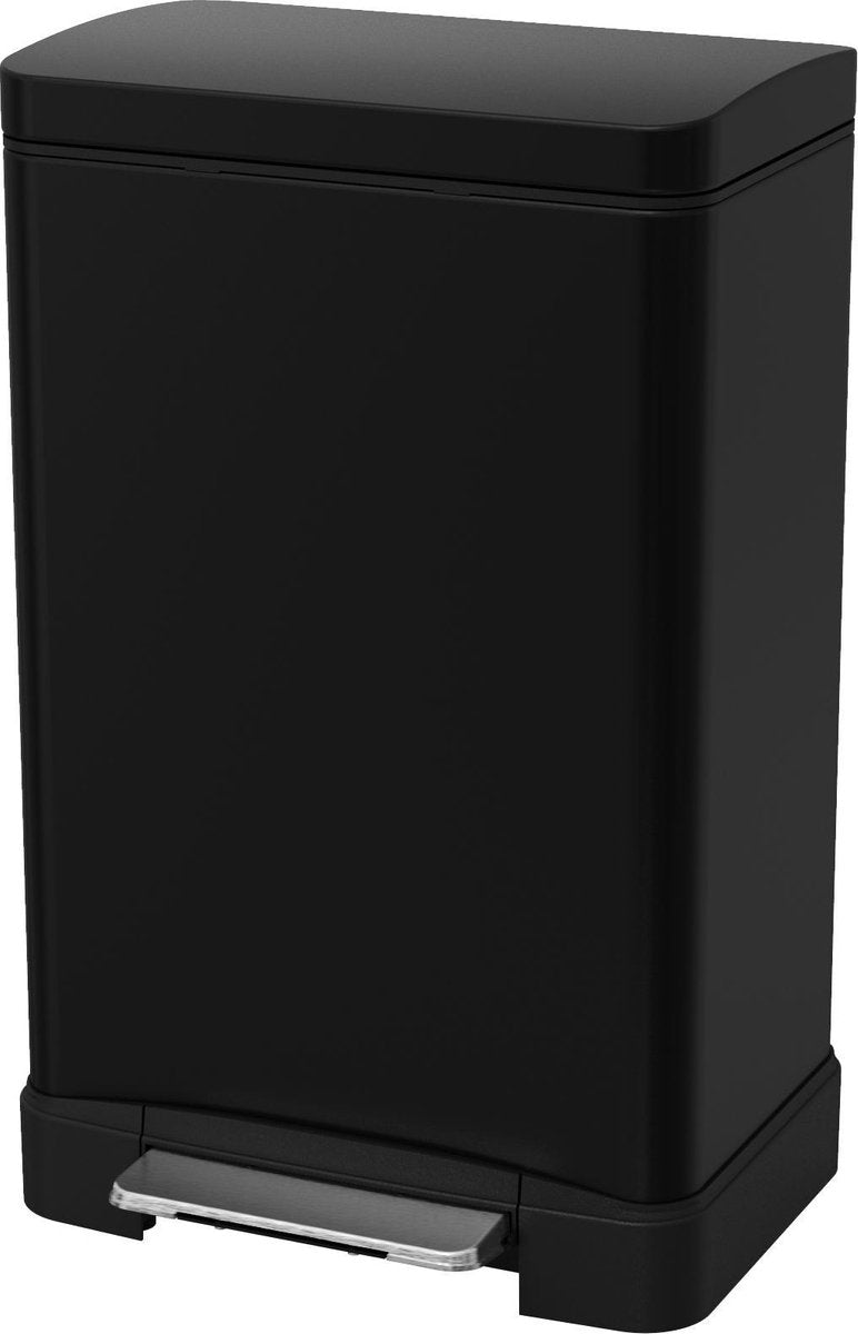 4cookz® Utah pedaal prullenbak 20L mat zwart - soft-close