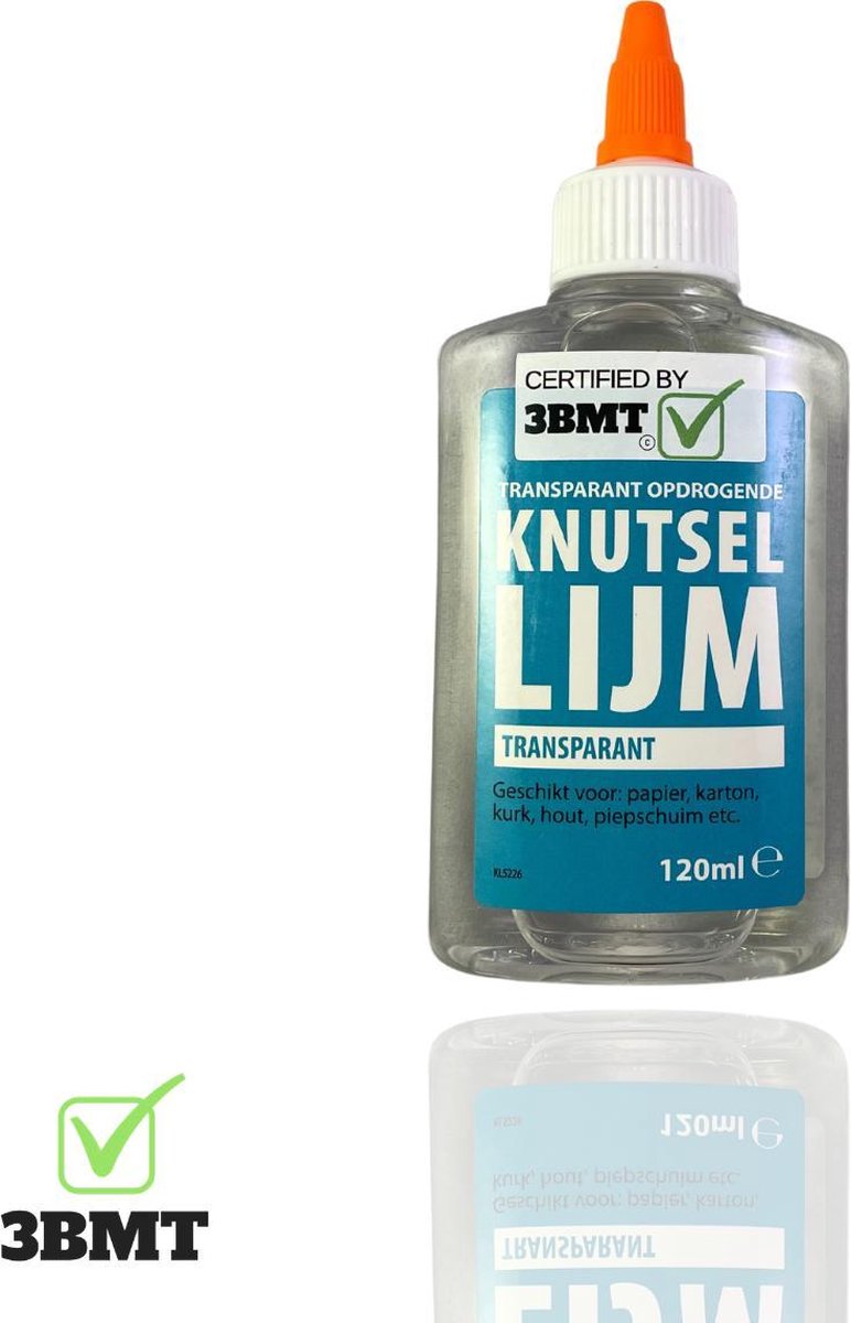 3BMT - Knutsellijm - hobbylijm voor kinderen - 120 ml - transparant