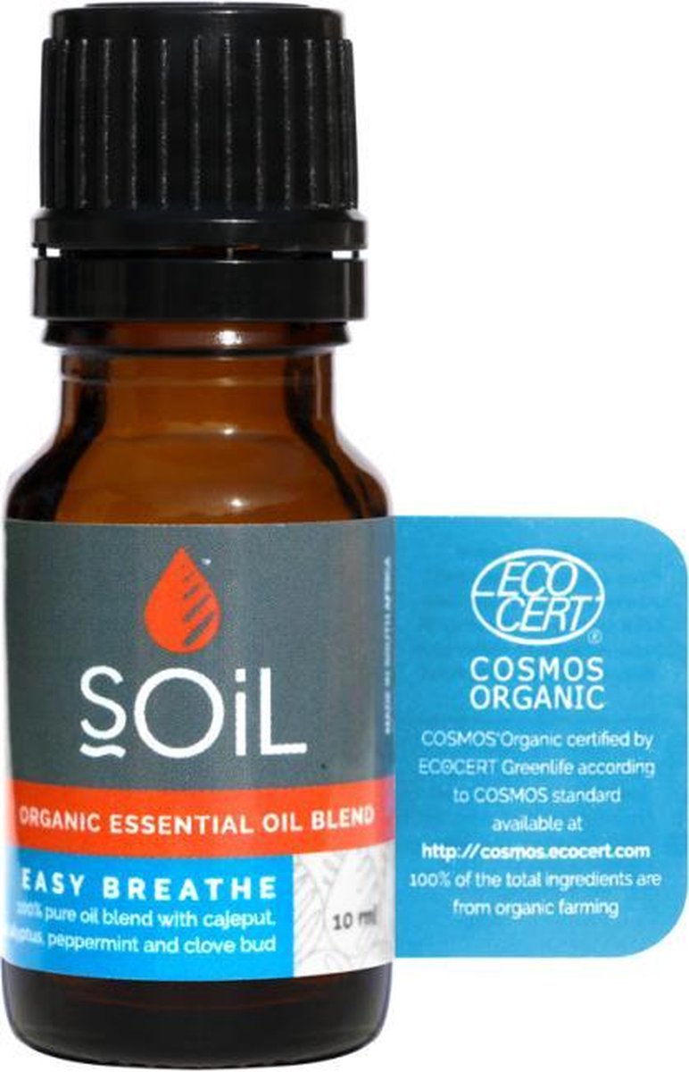 Soil Biologische Etherische Olie - Easy Breath - 10 Ml - Mix van biologische Cajeput
