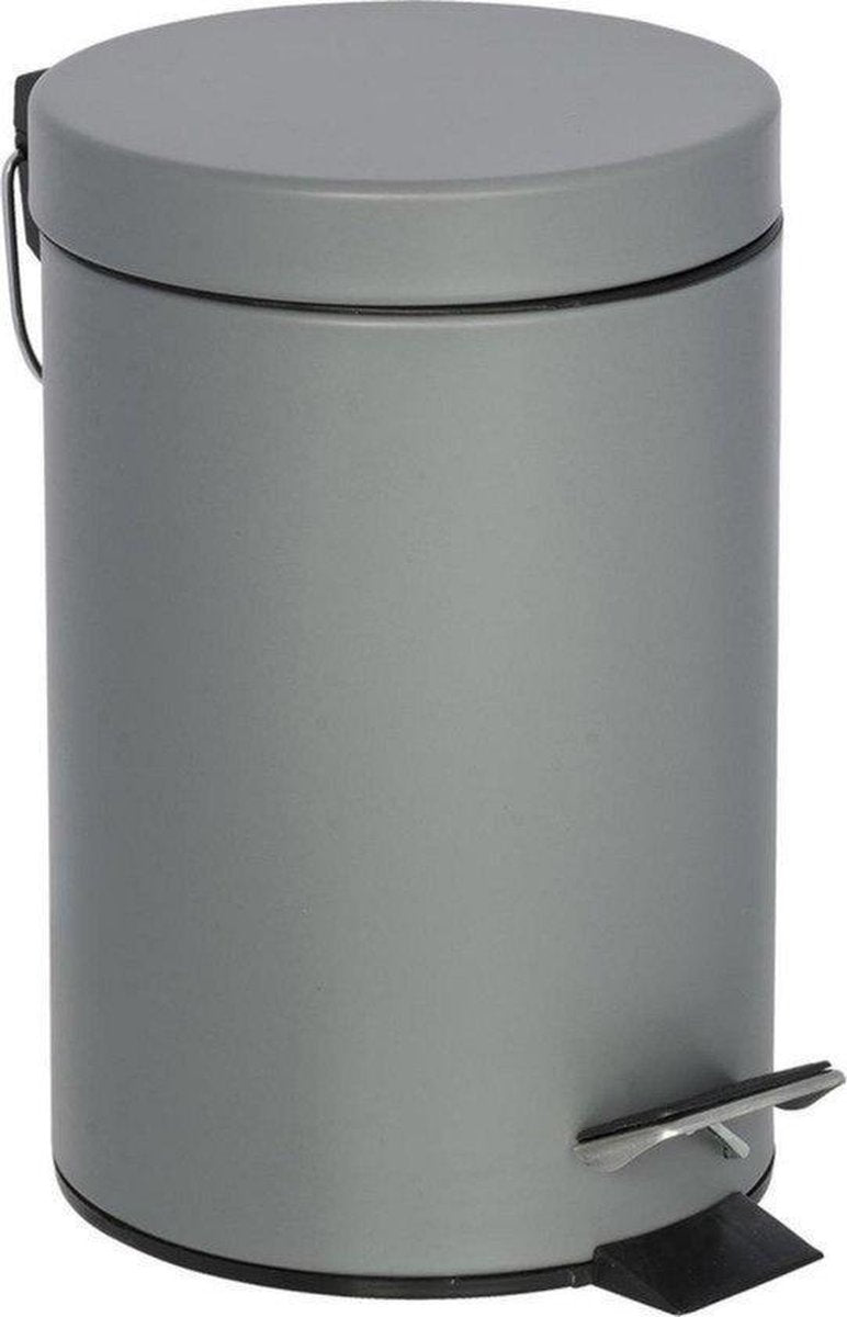 Pedaalemmer met kunststof binnenemmer DIRECT - Grijs - Rond - 3L - H 25 x Ø 16.5 cm