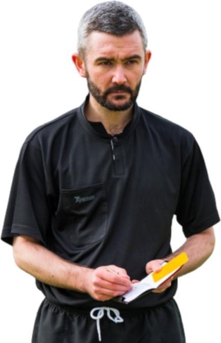 Precision Scheidsrechtersshirt Kort Heren Polyester Zwart Maat Xxl