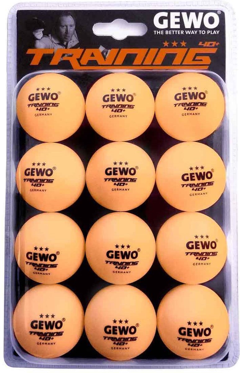 Gewo Tafeltennisballen Training box van 12 - 3* - Oranje - Ping Pong Ballen