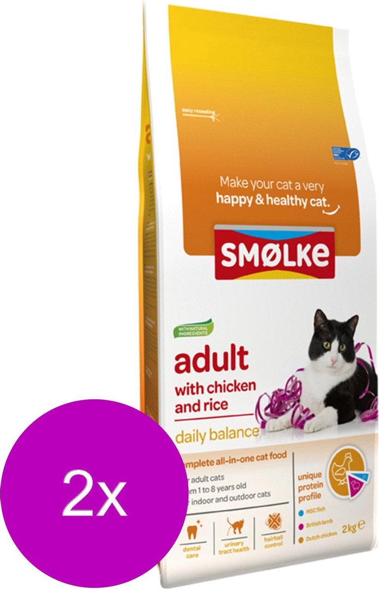 Smolke adult chicken&rice - 2 ST à 2 KG