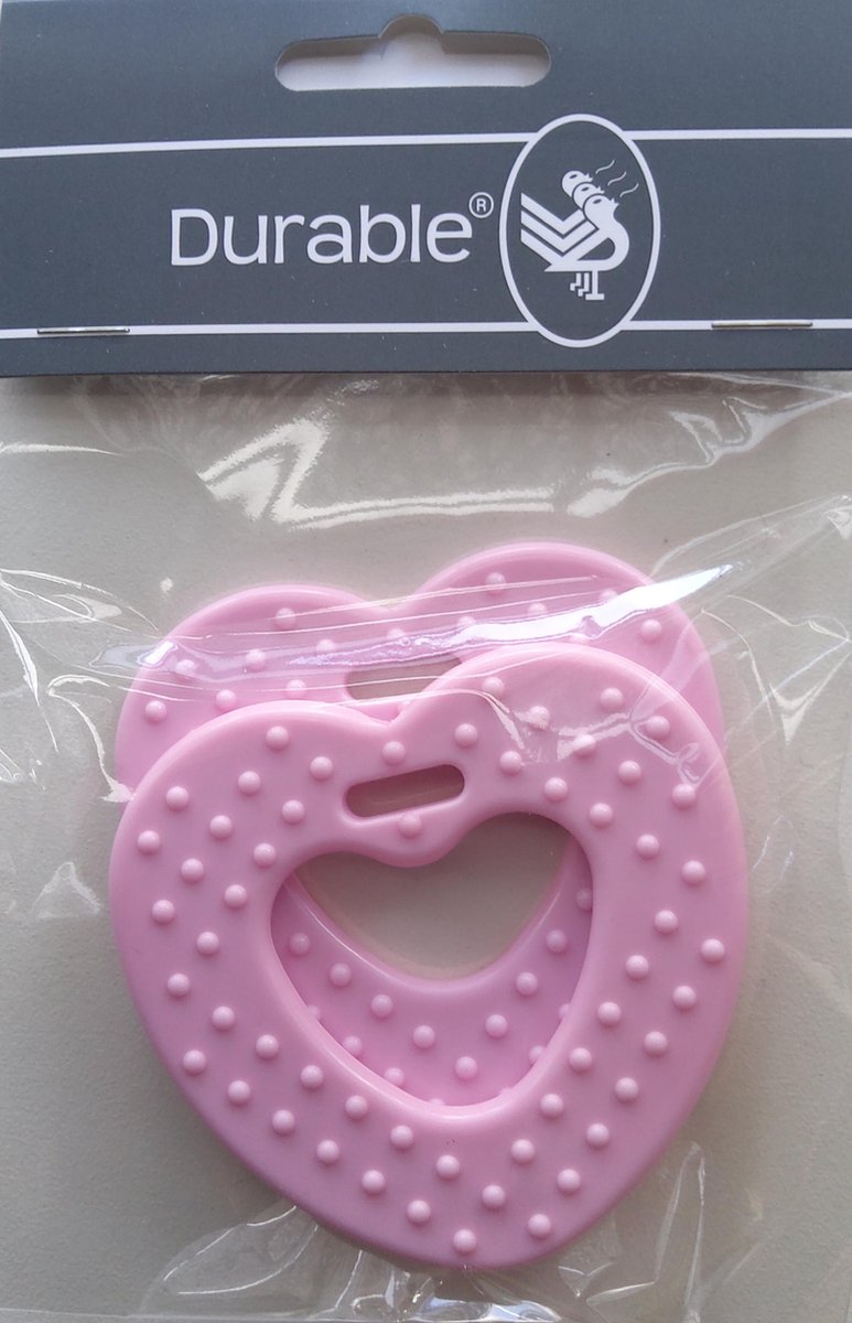 Durable Bijtring Hart met Noppen 749 Pink