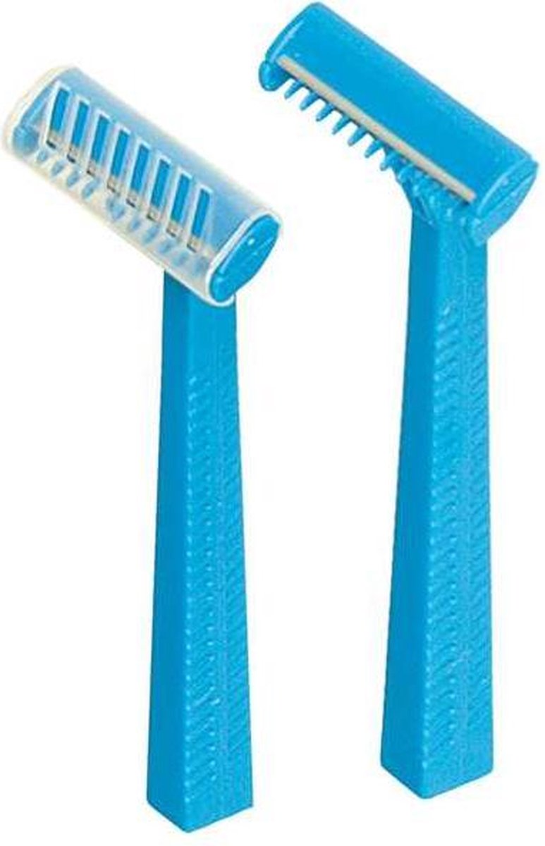 Wegwerpscheermesjes dubbelzijdig - 8 stuks - blauw