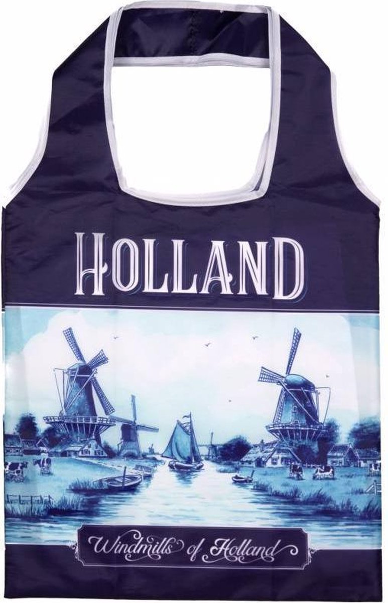 Matix - Delftsblauw opvouwbaar tasje - thema Holland