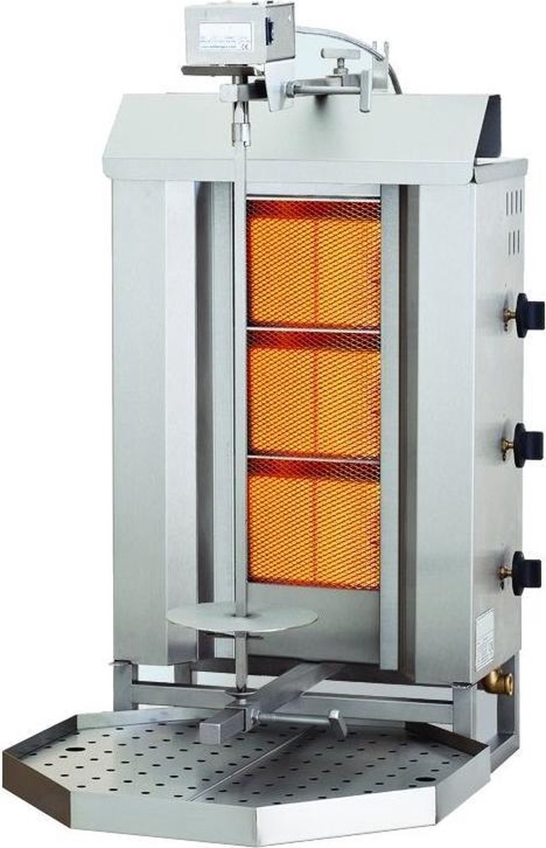 Professionele Combisteel Gyros/Doner Grill Gas Motor Boven 3 Hittezones | 7049.0005 | Horeca