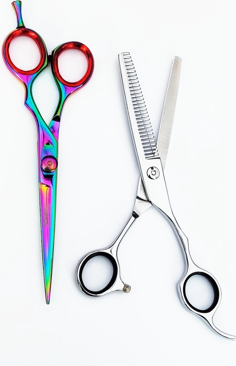 PROMO! Beautytools TITANIUM LINE Professionele Kappersschaar rechtshandig SET - Haarschaar LongSlicer voor dik haar + Uitdunschaar BeastThin - 6"