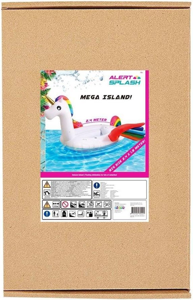 Alert Splash Opblaasbaar Eenhoorn Eiland 240x180 cm