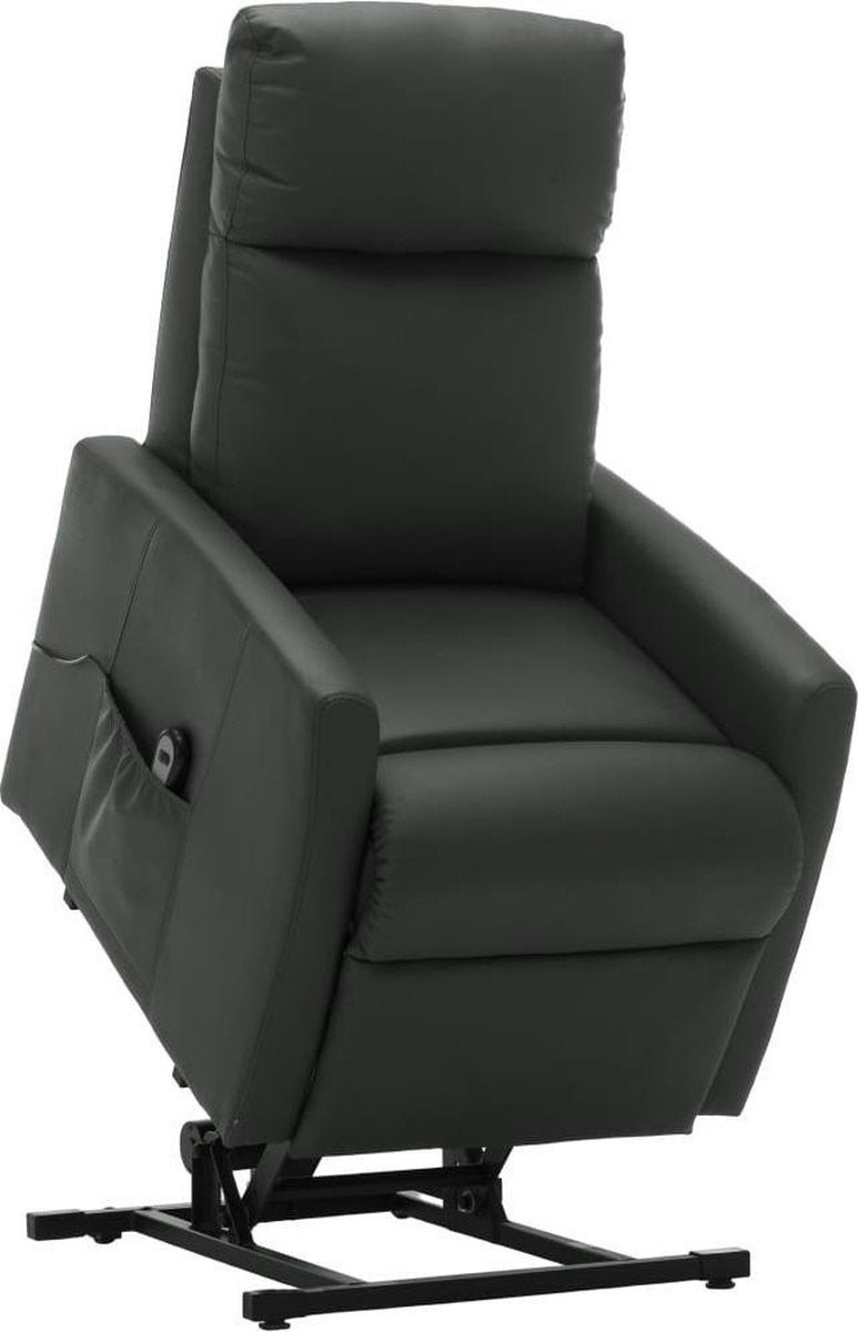 vidaXL Fauteuil elektrisch sta-op-stoel kunstleer grijs