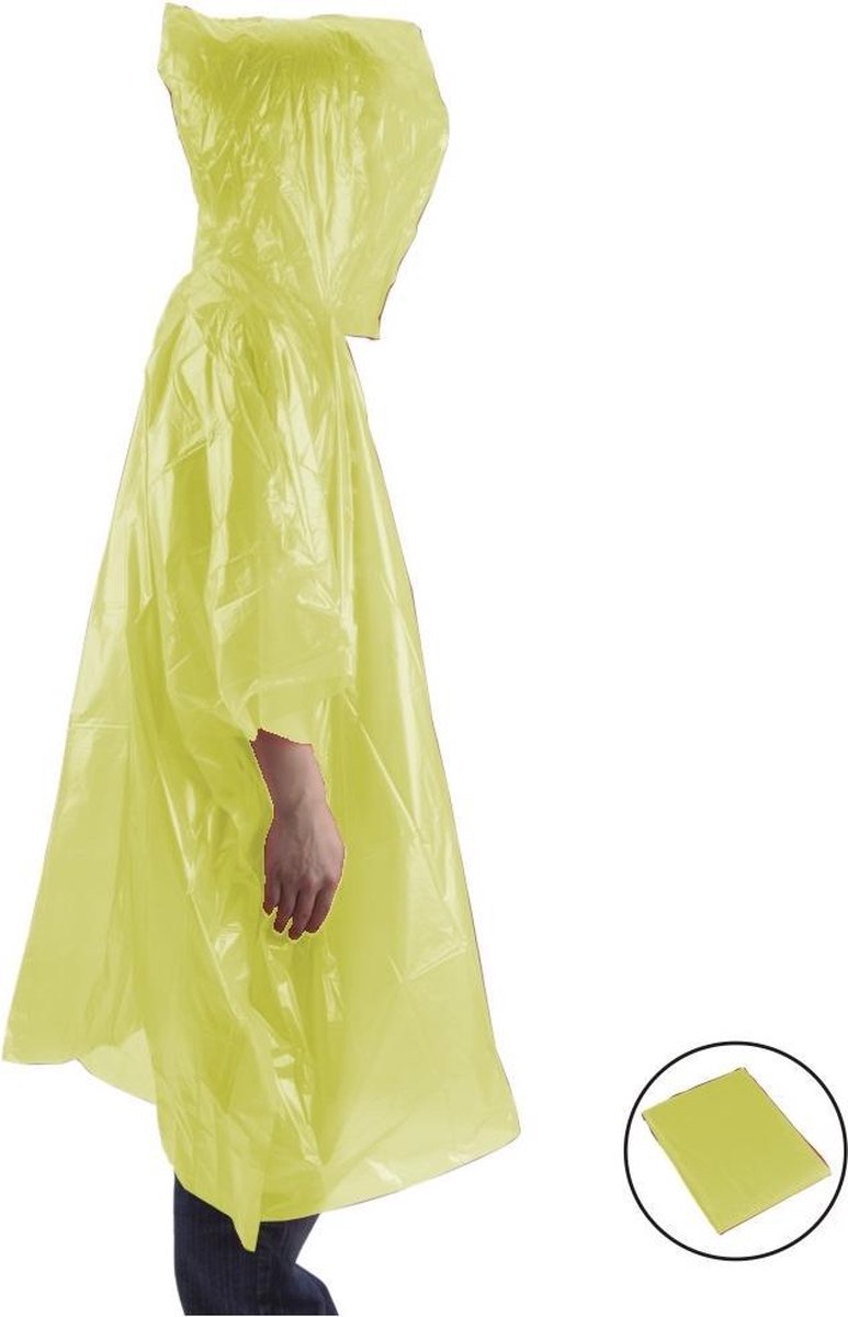 Acecamp Regenponcho Met Capuchon Unisex Geel