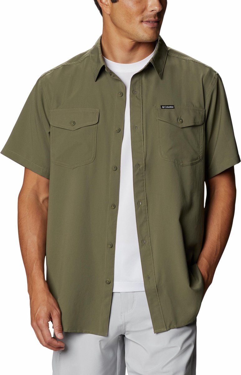 Columbia Utilizer II Solid Short Sleeve Shirt - Stone Green - Heren - Maat L