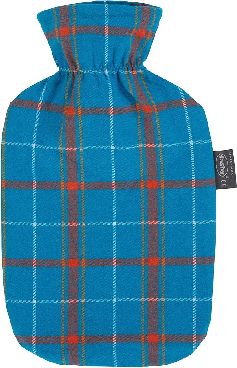 Fashy Warmwater Kruik Schots Design - Blauw -  Katoen overtrek