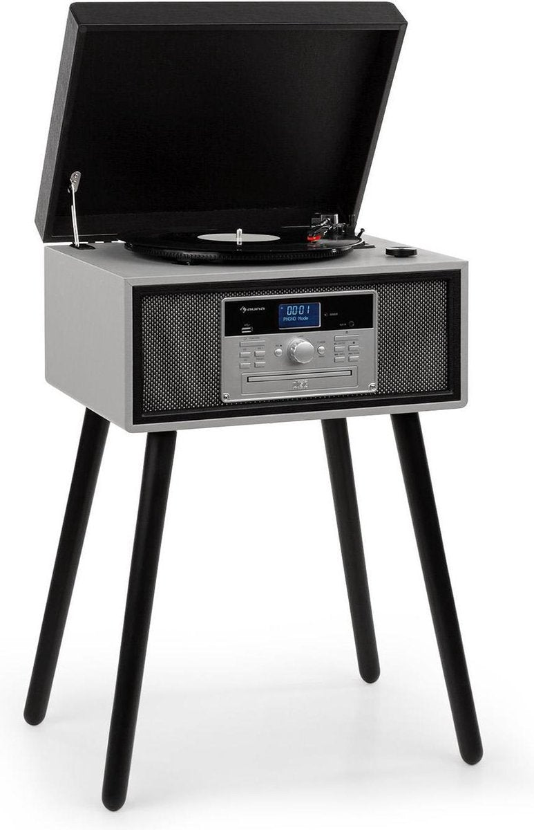 auna Mary Ann platenspeler 33/45/78 tpm CD FM radio Bluetooth USB 