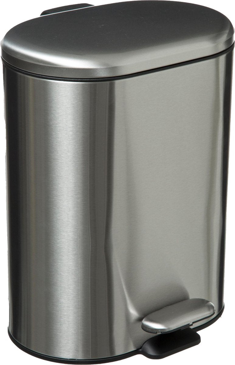 5Five Vuilnisemmer Soft case - Inox - 6L - Zilver - Vuilbak - Pedaalemmer